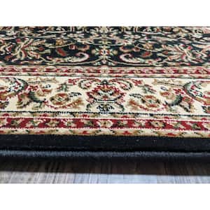 Noble Black 5 ft. x 8 ft. Traditional Floral Oriental Area Rug
