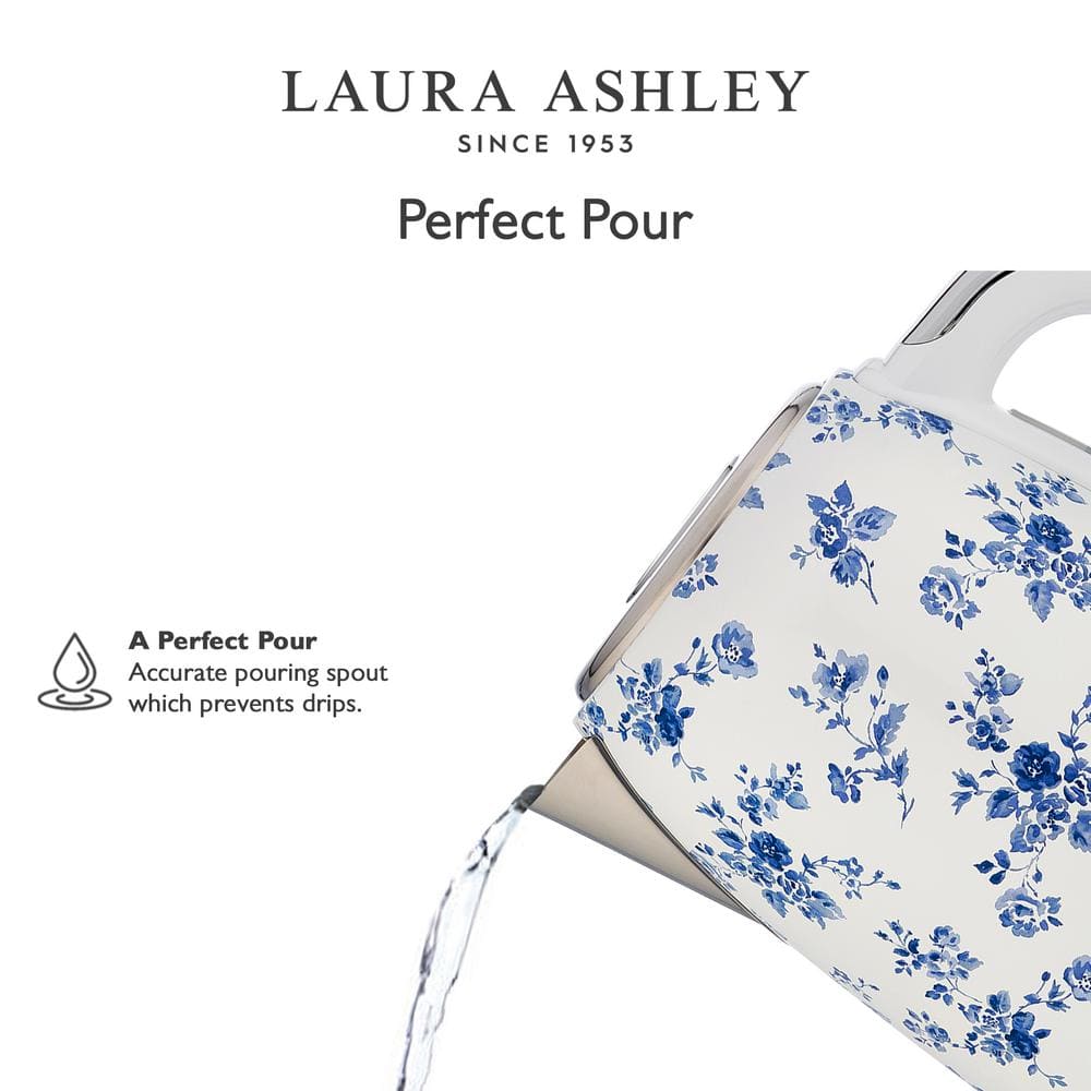 Laura Ashley China Rose Stainless Steel Electric Jug Kettle