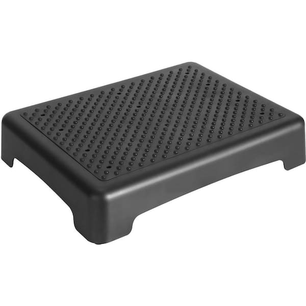 Low Height Rolling Stool Seat PU Leather Small Chair Foot Stool Round Rolling Stools for Home Office Garage Shop Black