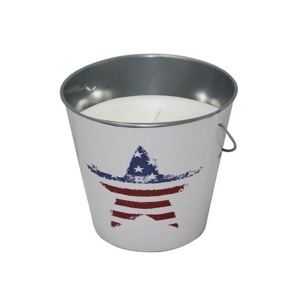 PATIO ESSENTIALS 18 oz. Citronella Candle White Flag Bucket (3Pack