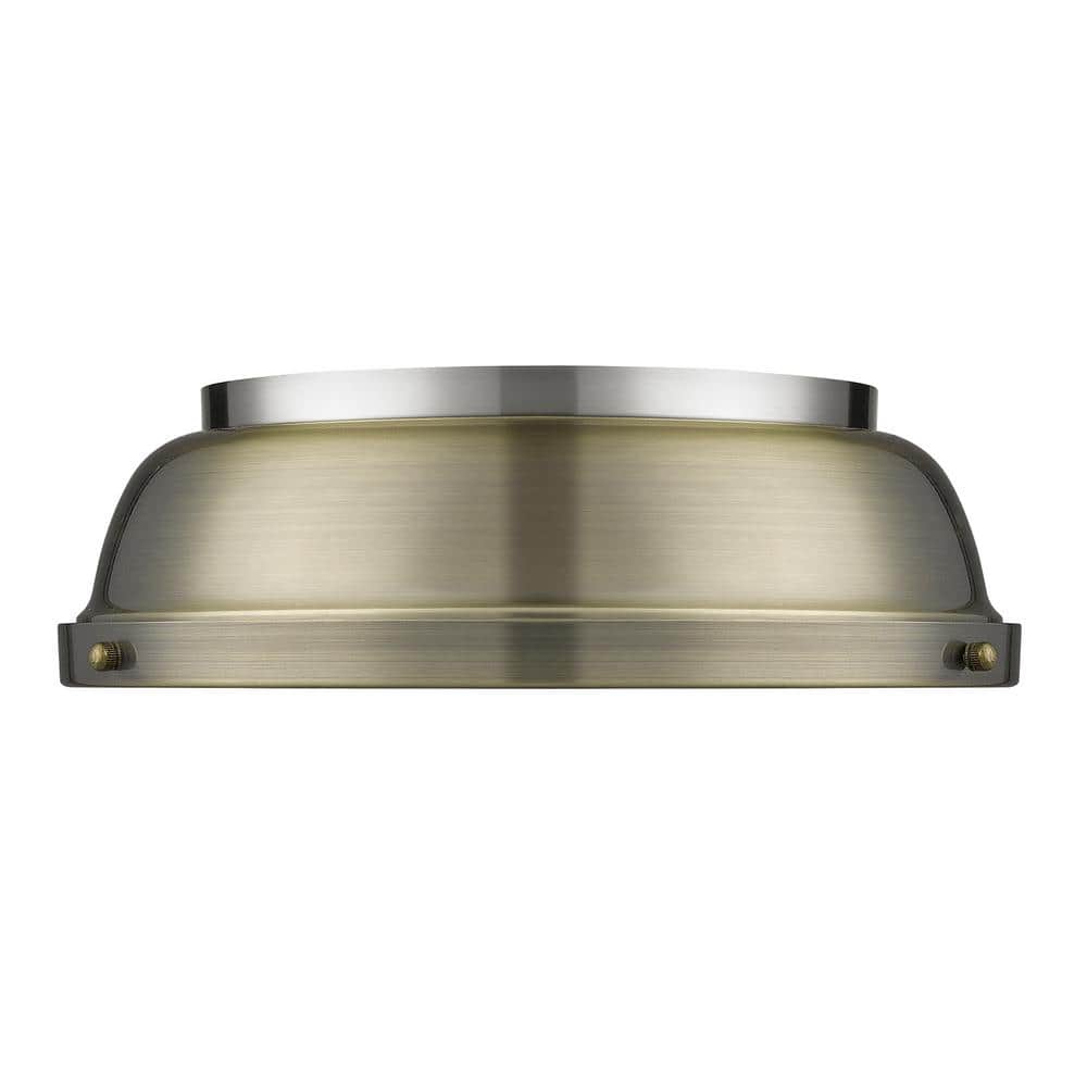Duncan 14 in. 2-Light Pewter Flush Mount with Aged Bronze Shade price history on PriceWatchPro