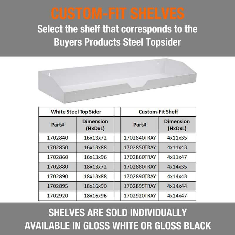 47 in. 1-Compartment Topsider Truck Tool Cabinet Shelf Tray for a 96 in. Box in White