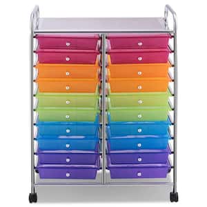 20-Drawers Multicolor Rolling Storage Kitchen Cart