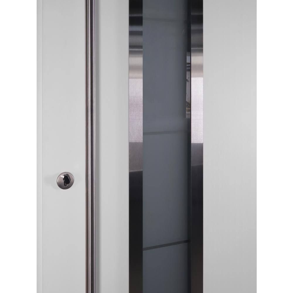 Argos Anthracite Zinc-Galvanized Steel Screen Door with Frosted Glass