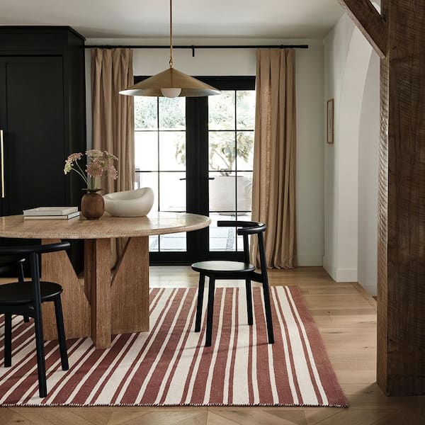 *DISCONTINUED* Bowery Striped Wool Brick 10 ft. x 14 ft. Indoor Area Rug
