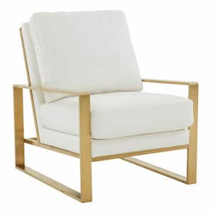 Jefferson White Faux Leather Arm Chair