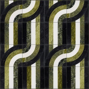 Elizabeth Sutton Bow Soul 12 in. x 12 in. Polished Marble Floor and Wall Mosaic Tile (1 sq. ft. / Sheet)