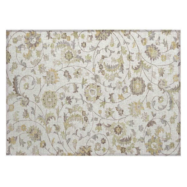 Chantille Machine Washable Indoor/Outdoor Abstract ACN1006 Ivory 1 ft. 8 in. x 2 ft. 6 in. Area Rug