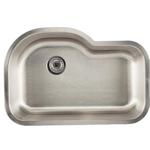 Stainless Steel 31.125 in. W Single Bowl Undermount Kitchen Sink