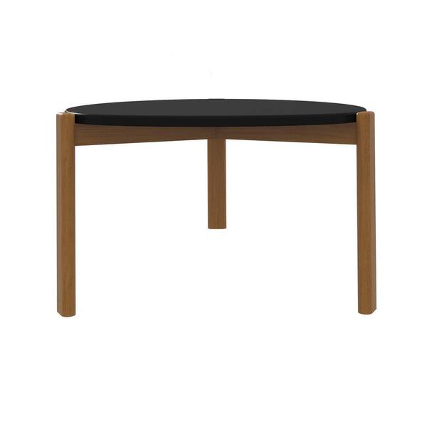 Manhattan Comfort Mid-Century Modern Gales Coffee Table with Solid Wood Legs in Matte Black Manhattan Comfort Mid-Century Modern Gales Coffee Table with Solid Wood Legs in Matte Black