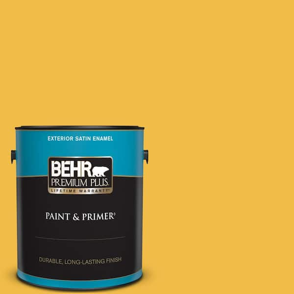 BEHR PREMIUM PLUS 1 gal. #P280-6 Bling Bling Satin Enamel Exterior Paint & Primer