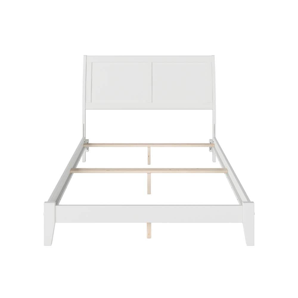 Portland Full/Double White Wood Sleigh Bed with Storage Drawers