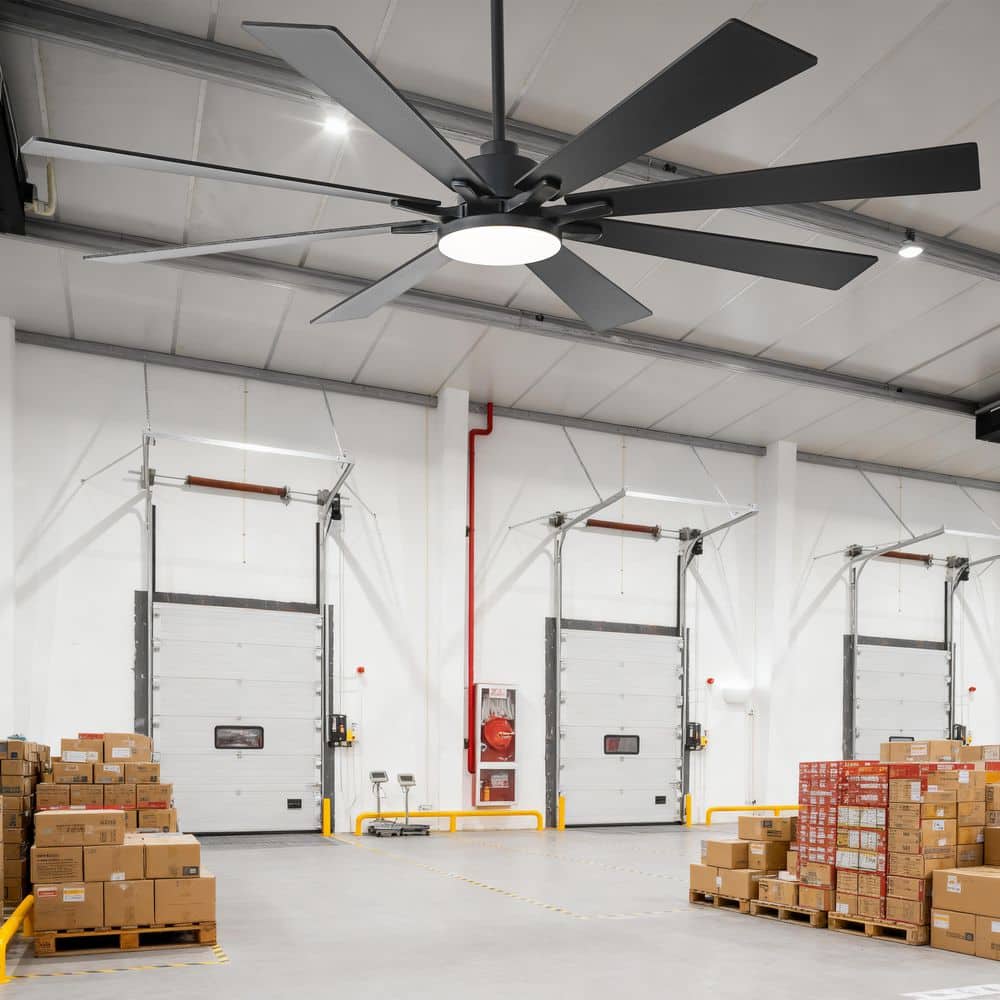 72 in. Indoor Integrated LED Matte Black 6-Speed Ceiling Fan with Light and Remote Control price history on PriceWatchPro