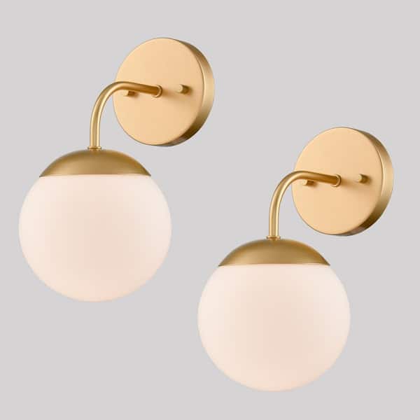CLAXY 7.09 in. 2-Light Black Vanity Light with Frosted Glass Shade