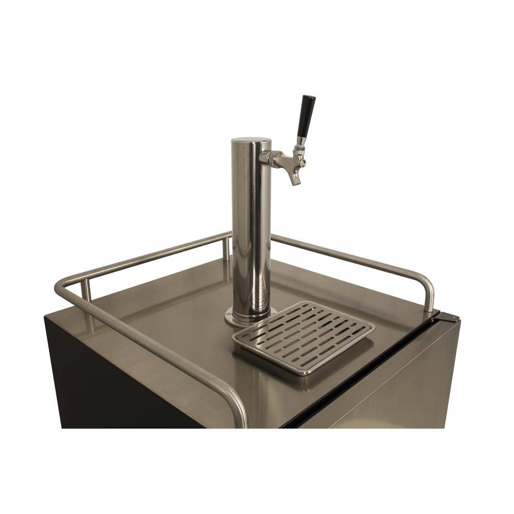 Stainless Steel Single Tap Built-In Kegerator with Reversible Door