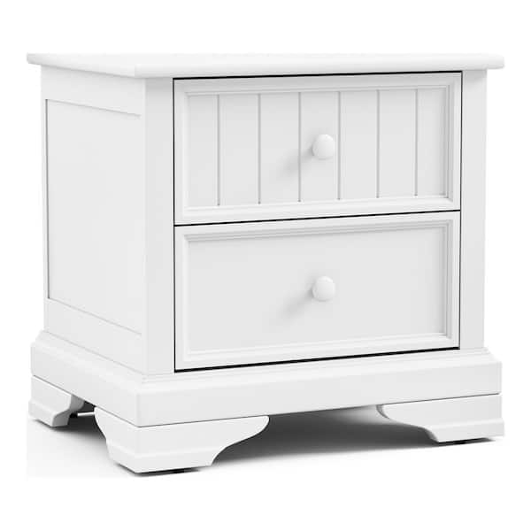 Winne White 2-Drawer 23.5 in. W Nightstand