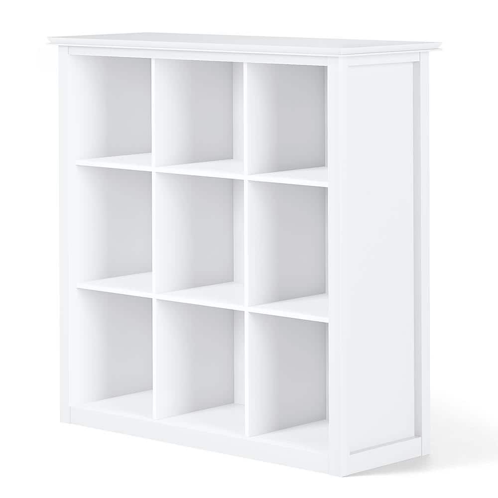 Artisan Handcrafted Solid Wood 9-Cube Storage Bookcase in White