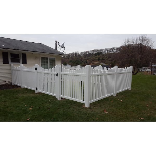 Weatherables Richmond 5 ft. W x 5 ft. H White Vinyl Picket Fence Gate Kit Includes Gate Hardware