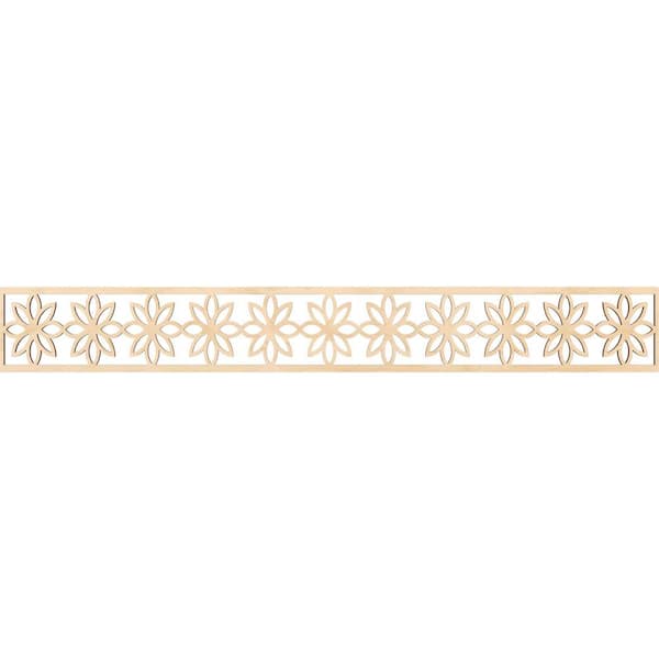 Ekena Millwork Daisy Fretwork 0.25 in. D x 46.5 in. W x 6 in. L Birch Wood Panel Moulding