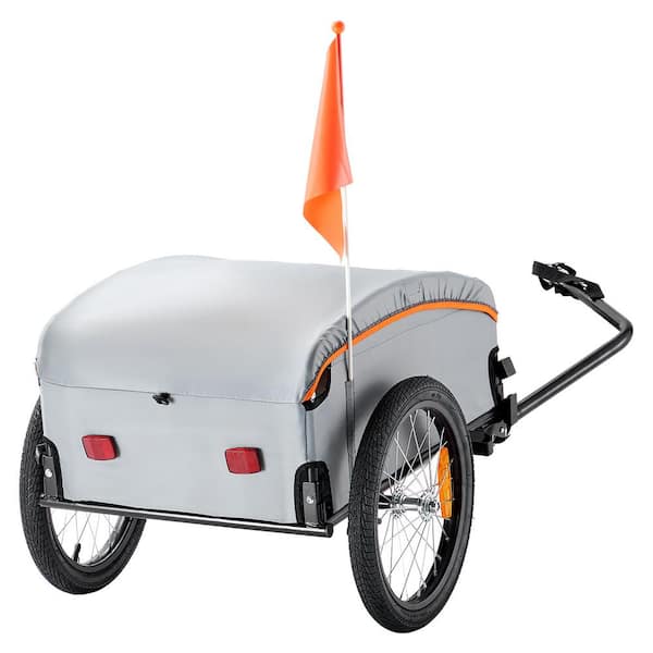 SVOPES Bicycle Trailer, 100 lbs. 3.27 cu. ft. Capacity, Metal, Durable Cart, Universal Coupler,Protective Cover,16 in. Tires
