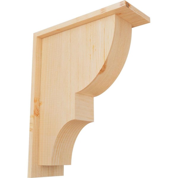 Ekena Millwork 5-1/2 in. x 14 in. x 18 in. Douglas Fir Ridgewood Smooth Corbel with Backplate