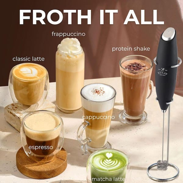 Zulay Kitchen Tornado Triple Whisk Milk Frother with 2 AA