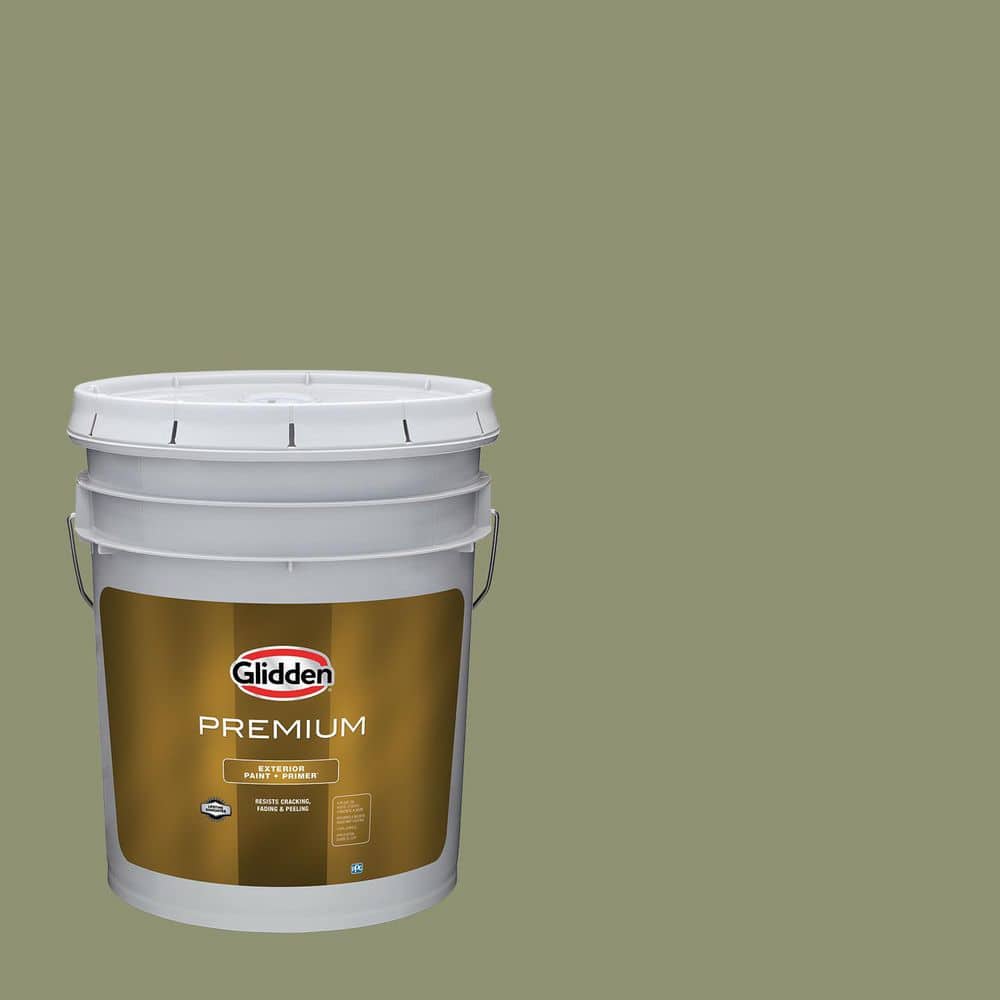 Glidden Premium 5 gal. PPG1125-5 Hemlock Flat Exterior Latex Paint