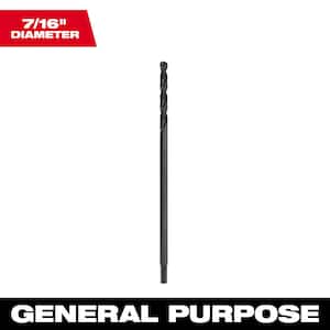 7/16 in. x 12 in. Black Oxide Thunderbolt Aircraft Length Drill Bit