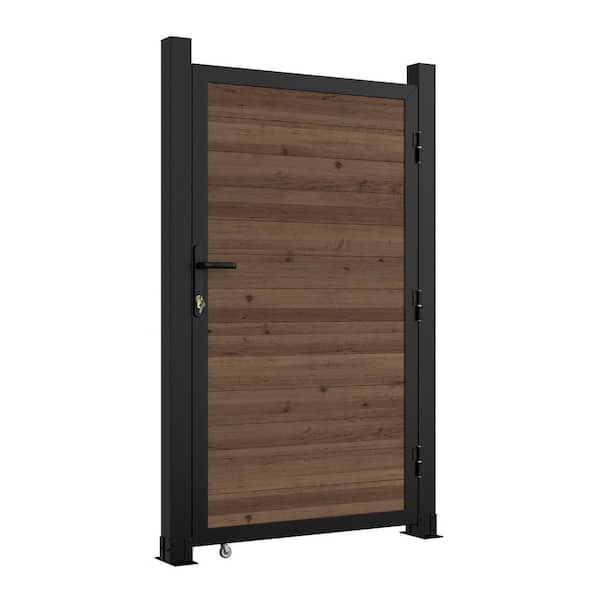 VEIKOUS 3 ft. x 6 ft. Brown Wood Composite Privacy Gate PG0218