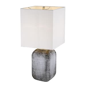 24.75 in. Gray Standard Light Bulb Bedside Table Lamp