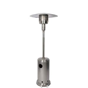 36000 BTU 87 in. Outdoor Space Heater Vertical LPG Propane Fuel Heater with Wheels, Silver