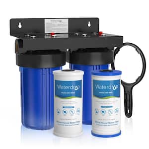 Whole House Water Filter System, with Carbon Filter and Sediment Filter, 5-Stage Filtration, 2-Stage 5 Micron,
