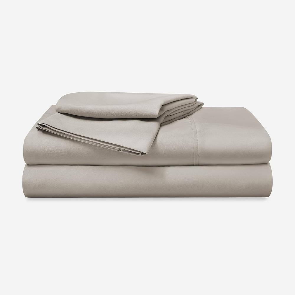 Medium Beige Full Size Polyester Microfiber Bed Sheet Set