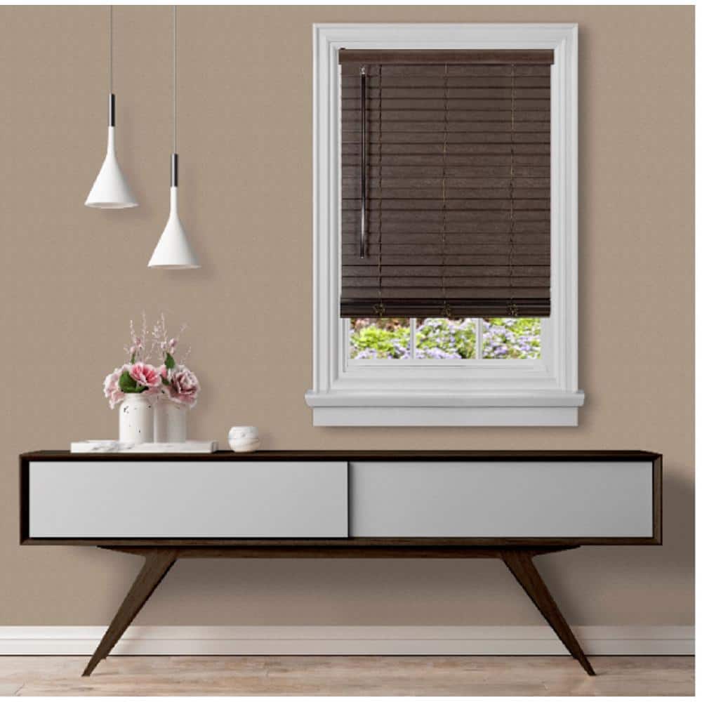 GII Madera Falsa Mahogany Cordless Room Darkening Faux Wood Blind with 2 in. Slats 27 in. W x 64 in. L price history on PriceWatchPro