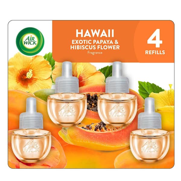 0.67 oz. Hawaii Exotic Papaya and Hibiscus Scented Oil Plug-In Automatic Air Freshener Refill (4-Refills)