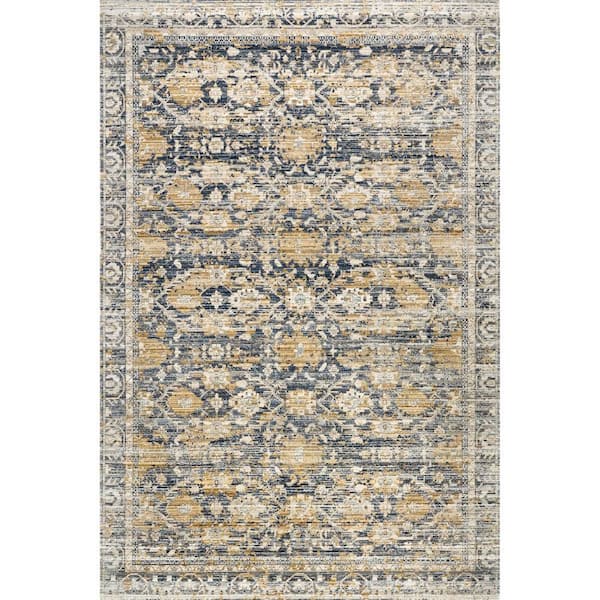 nuLOOM Amabel Medallion Indoor/Outdoor Blue 7 ft. 5 in. x 9 ft. 6 in. Area Rug