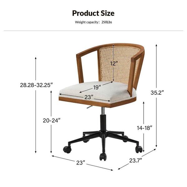 Desk best sale chair size