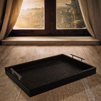 60 cm x 40 cm x 6 cm in Brown Color SET 5 Large Wooden Serving Tray