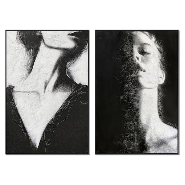 2-Piece Framed Mixed Media People Wall Art 49 in. x 34 in.