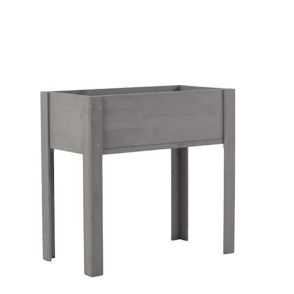 31 in. L x 16 in. W x 31 in. H in. Outdoor Grey Elevated Wooden Raised Garden Bed