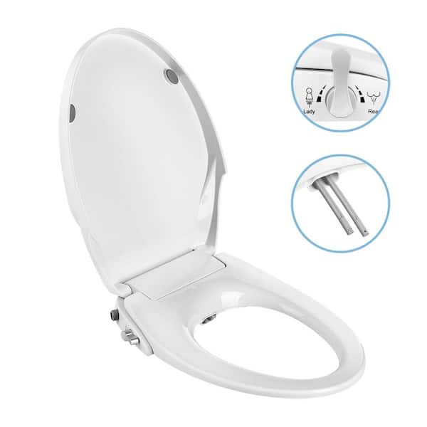 Empava Non-electric Bidet Seat for V Shape Elongated Toilets in White