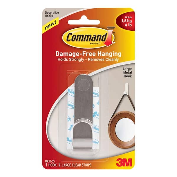 Command Forever Classic Large Metal Hooks, Damage Free Decorating, 2 Hooks  FC13-ORB-2ES - The Home Depot