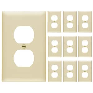 Pass and Seymour 1-Gang 1-Duplex Outlet Unbreakable Wall Plate, Ivory (10-Pack)