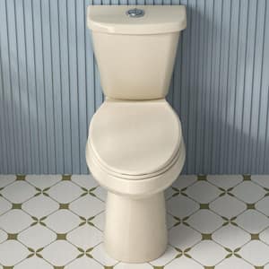 19 in. Tall 2-Piece 1.1/1.6 GPF Dual Flush Map Flush 1000g Elongated 2-Piece Toilet With Soft Close Seat in Biscuit