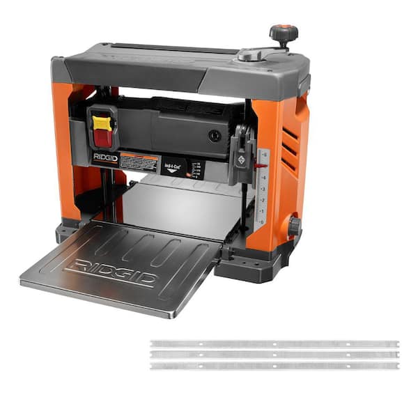 15 Amp Corded 13 in. Thickness Corded Planer with 13 in. Thickness Planer Replacement Blades (3-Pack)