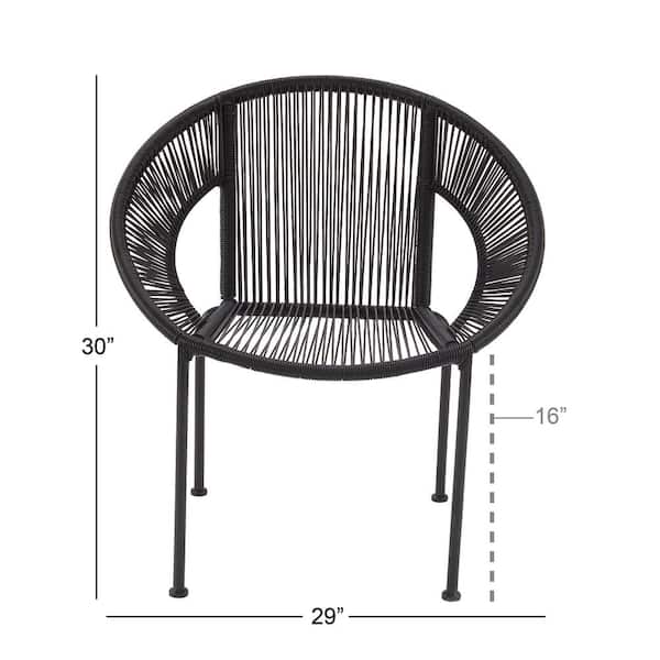 Black Plastic Rattan Outdoor Chair