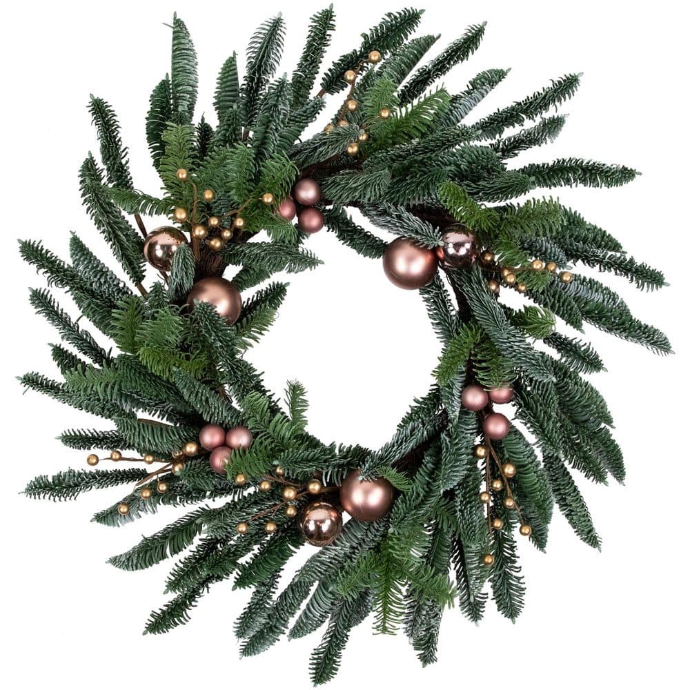 "28 "" Rose Gold-Unlit Ball Ornaments Artificial Christmas Wreath" price history on PriceWatchPro