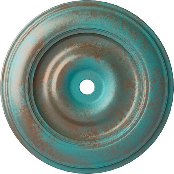 Ekena Millwork 4 in. x 44-1/2 in. x 44-1/2 in. Polyurethane Classic Ceiling Medallion, Copper Green Patina