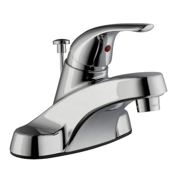 Glacier Bay Aragon 4 in. Centerset Single-Handle Low-Arc Bathroom Faucet in Polished Chrome