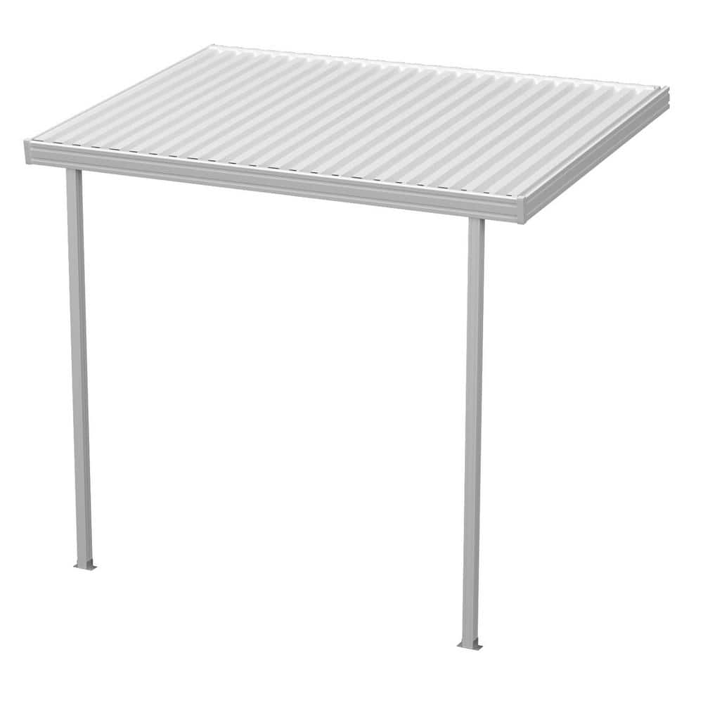 12 ft. x 10 ft. White Metal Patio Awning with Steel Frame